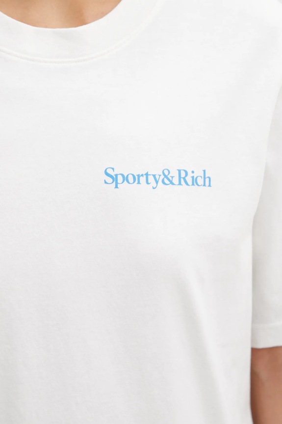 Sporty & Rich cotton t-shirt Health is Wealth beige TO04367300WH01