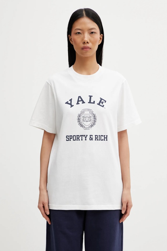 Sporty & Rich cotton t-shirt Veritas cotton beige TO043611680WH01