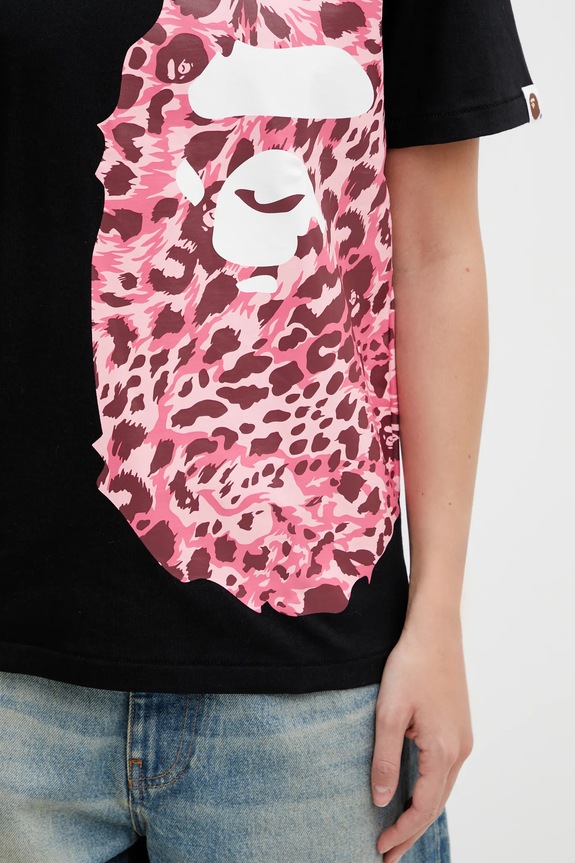 A Bathing Ape t-shirt in cotone Wild Leopard nero 001TEL802065L