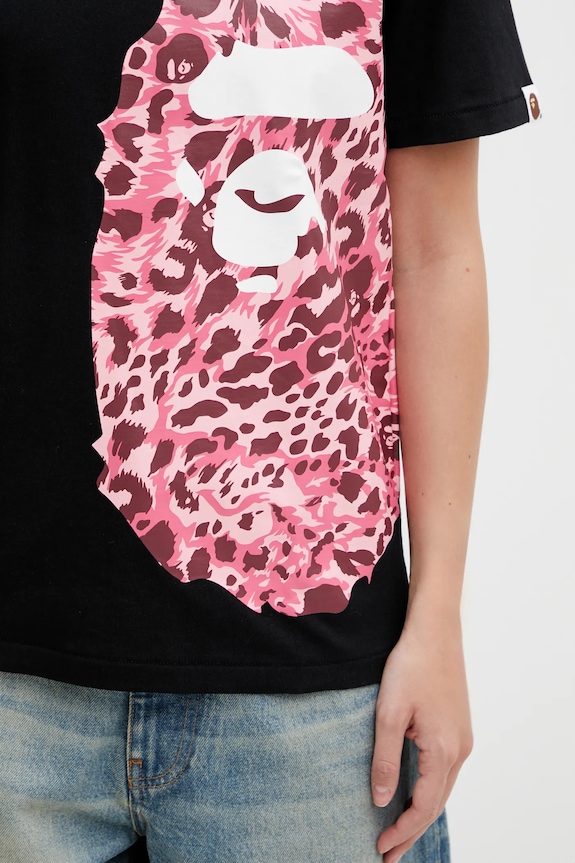 A Bathing Ape t-shirt in cotone Wild Leopard nero 001TEL802065L