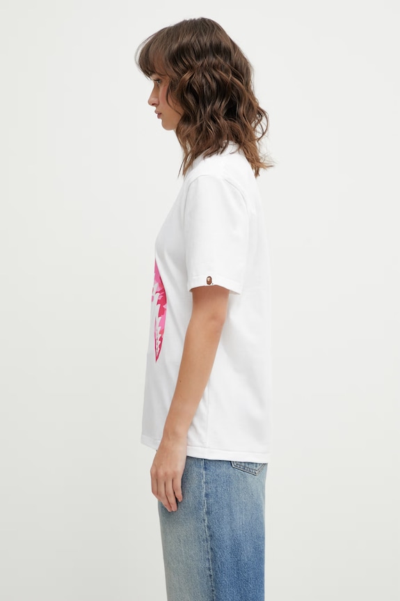 A Bathing Ape cotton t-shirt Camo Shark 001TEL802062L white AW25