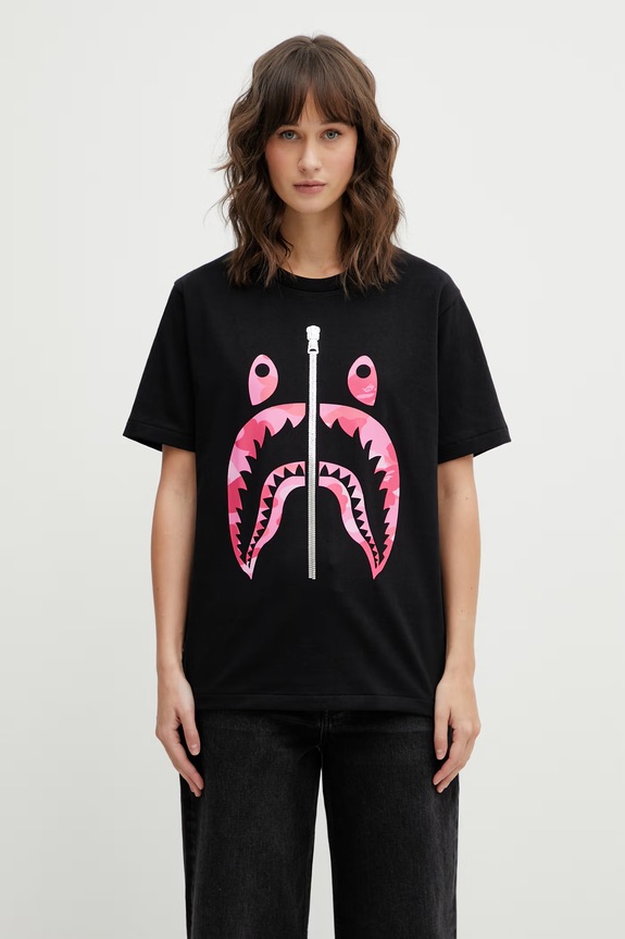 A Bathing Ape cotton t-shirt Camo Shark regular black 001TEL802062L