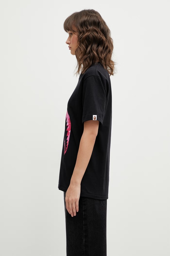 A Bathing Ape cotton t-shirt Camo Shark 001TEL802062L black AW25