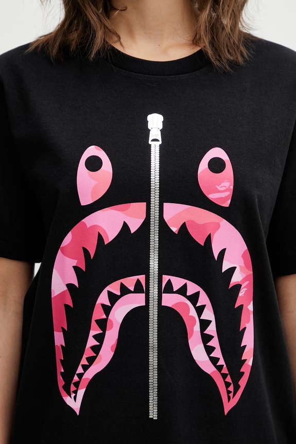 A Bathing Ape cotton t-shirt Camo Shark black 001TEL802062L