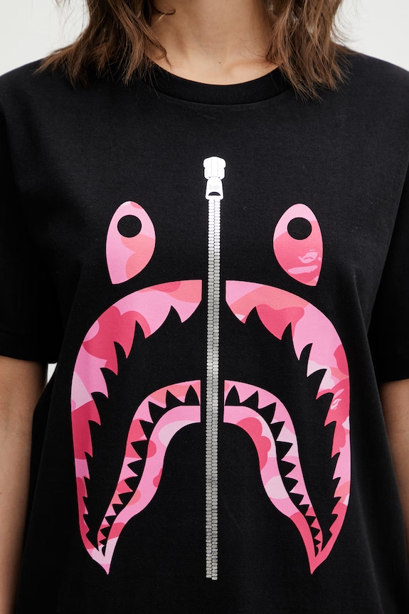 A Bathing Ape cotton t-shirt Camo Shark black 001TEL802062L