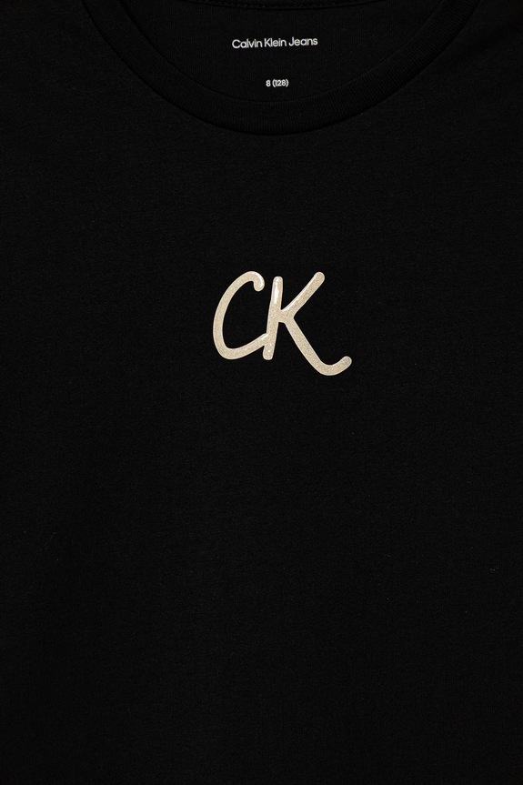 Dziewczynka Calvin Klein Jeans t-shirt bawełniany dziecięcy IG0IG02972.9BYA czarny