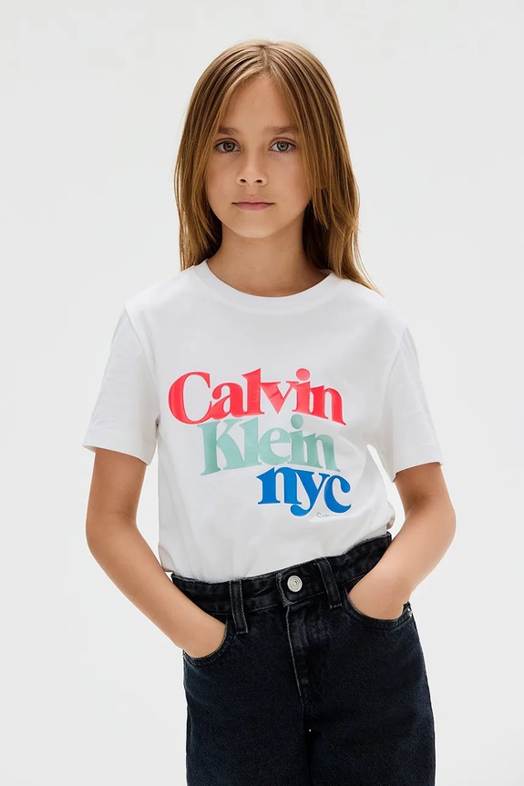 Calvin Klein Jeans t-shirt bawełniany dziecięcy nadruk biały IG0IG02991.128.170.9BYA