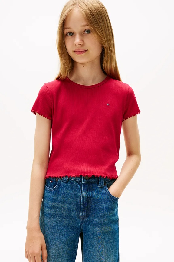 Detské tričko Tommy Hilfiger nášivka ružová KG0KG08590.104.122.9BYA