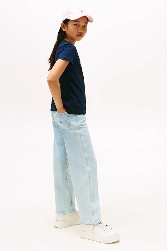 Dječja pamučna majica kratkih rukava Tommy Hilfiger mornarsko plava KG0KG08813.9BYA