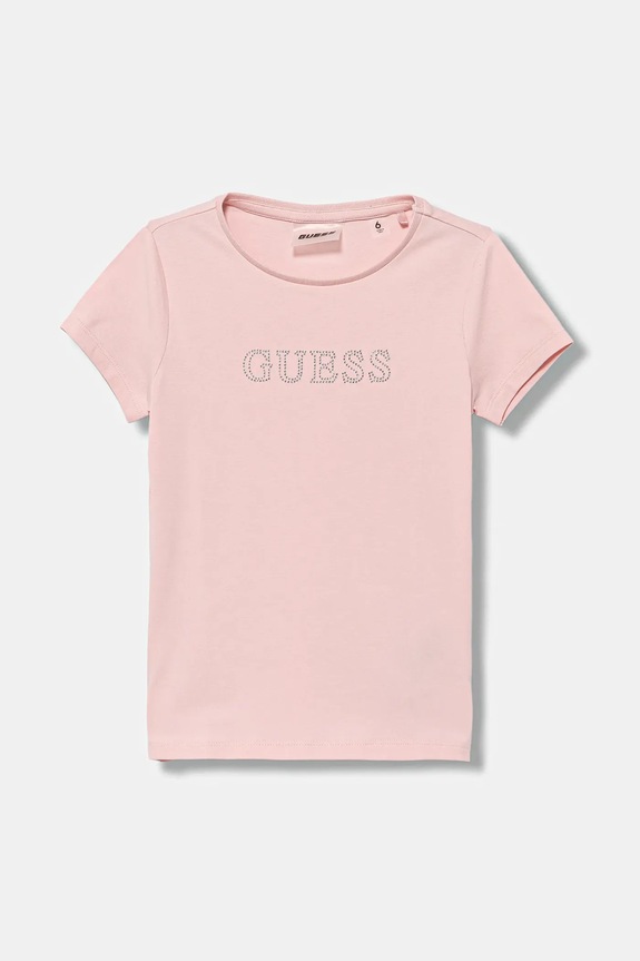 Guess t-shirt dziecięcy aplikacja różowy J4RI49.J1314.9BYA