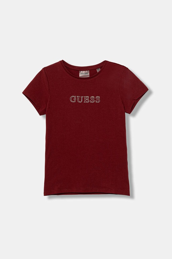Guess t-shirt dziecięcy aplikacja bordowy J4RI49.J1314.9BYA