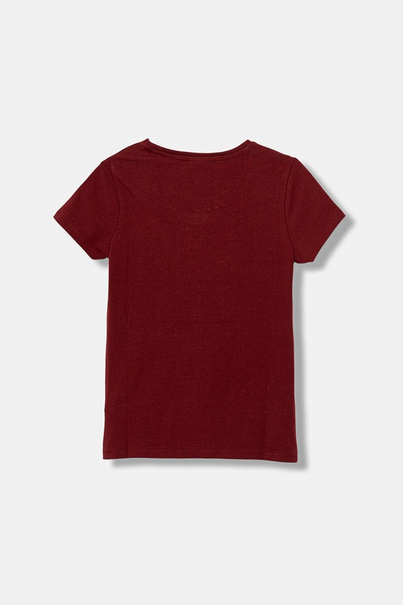 Guess t-shirt dziecięcy J4RI49.J1314.9BYA bordowy AW25