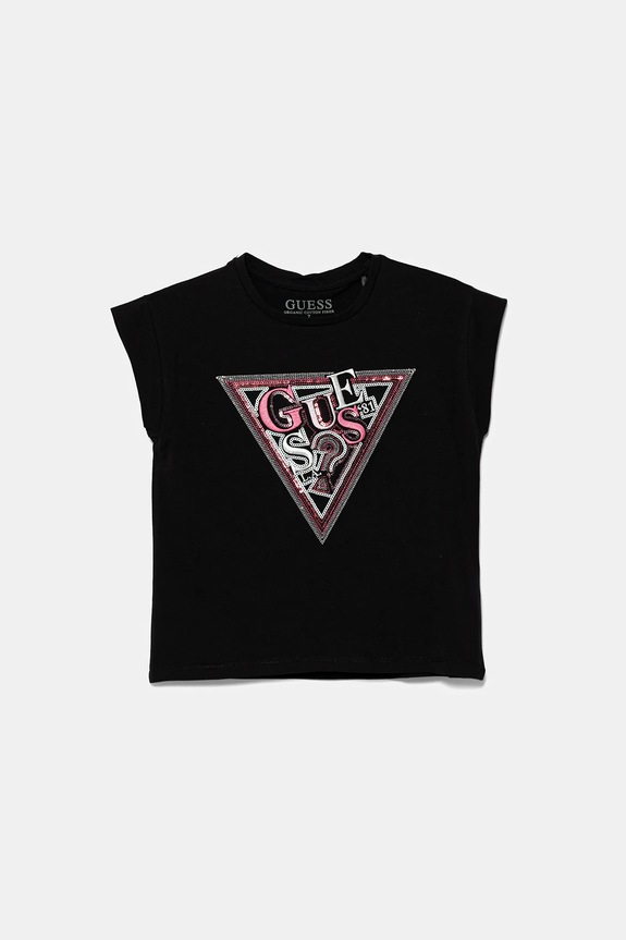 Guess maglietta per bambini tessuto elasticizzato nero J5YI04.K6YW4.9BYA