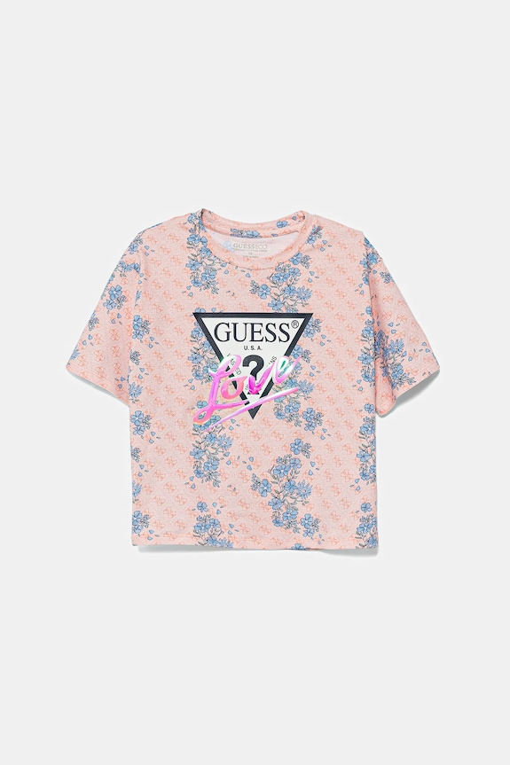 Guess t-shirt dziecięcy z elastanem pomarańczowy J5YI07.K6YW4.9BYA