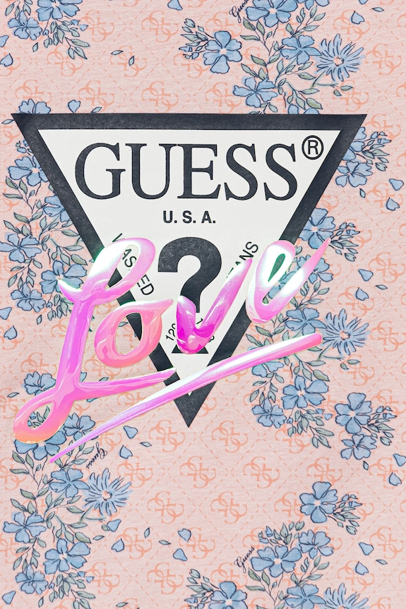 Dziewczynka Guess t-shirt dziecięcy J5YI07.K6YW4.9BYA pomarańczowy