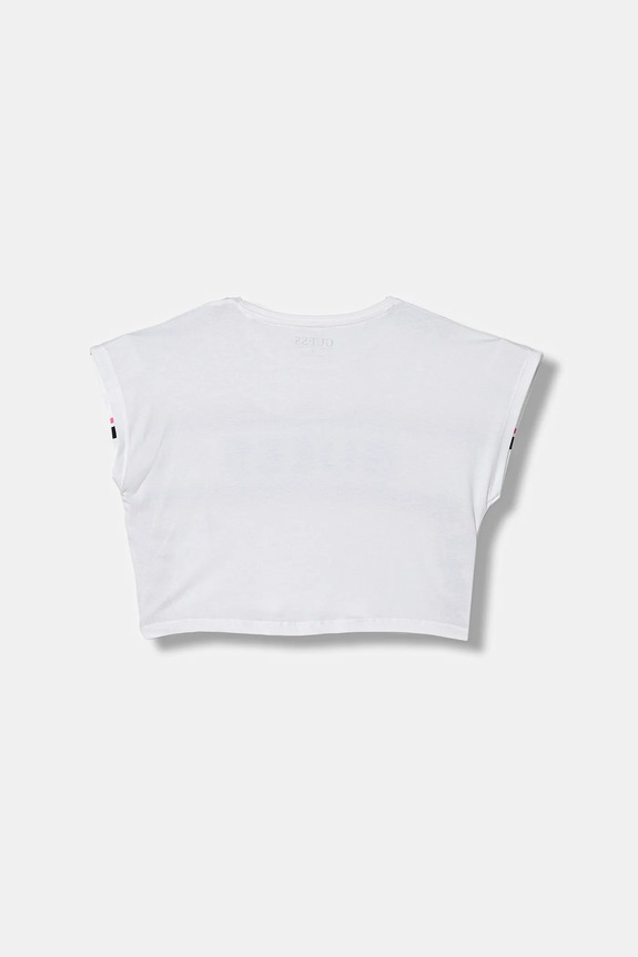 Guess t-shirt bawełniany dziecięcy J5YI11.K8HM4.9BYA biały AW25