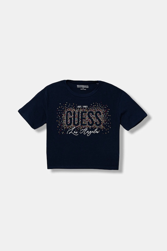 Guess t-shirt dziecięcy aplikacja granatowy J5YI23.K6YW4.9BYA