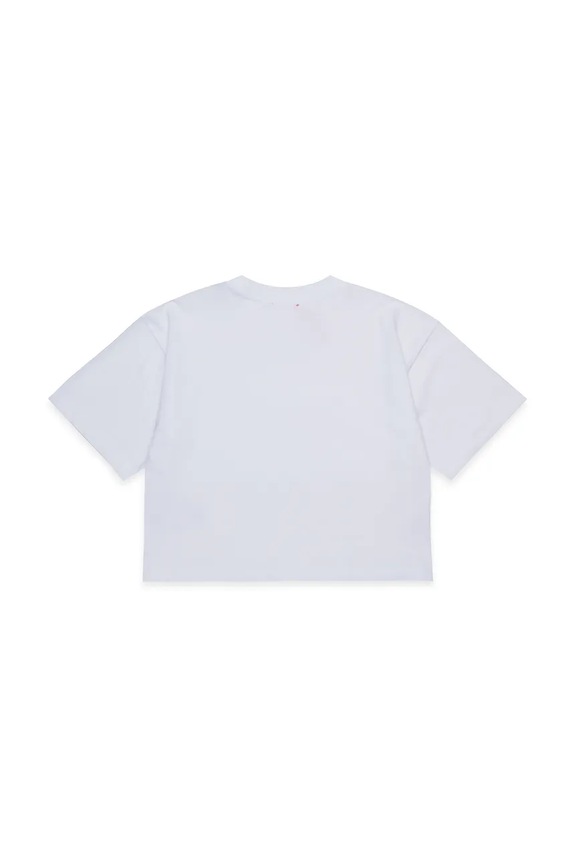 Παιδικό βαμβακερό μπλουζάκι Diesel TIXAN T-SHIRT J02428.00YI9 λευκό SS26