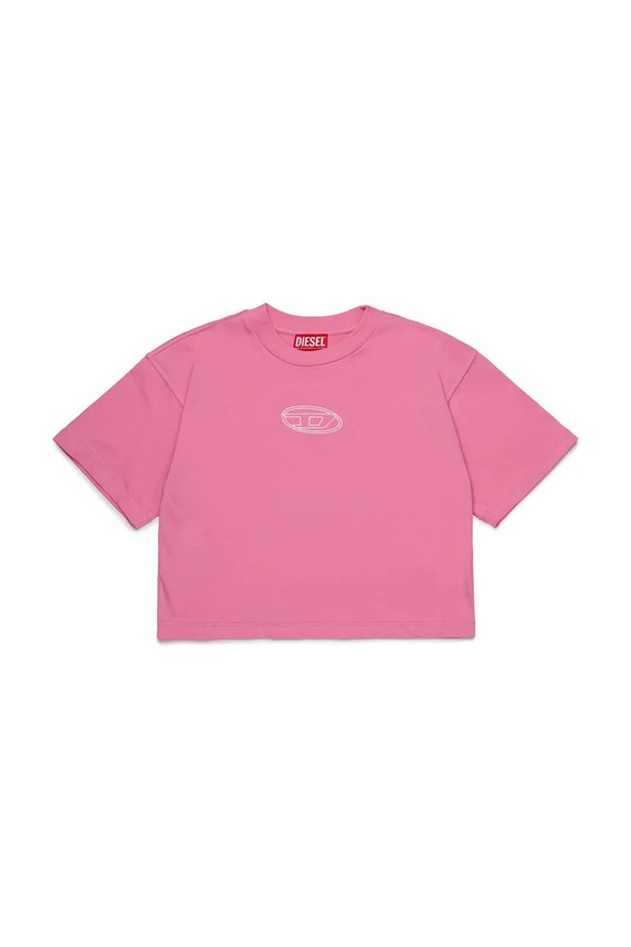 Παιδικό βαμβακερό μπλουζάκι Diesel TIXAN T-SHIRT βαμβάκι ροζ J02428.00YI9
