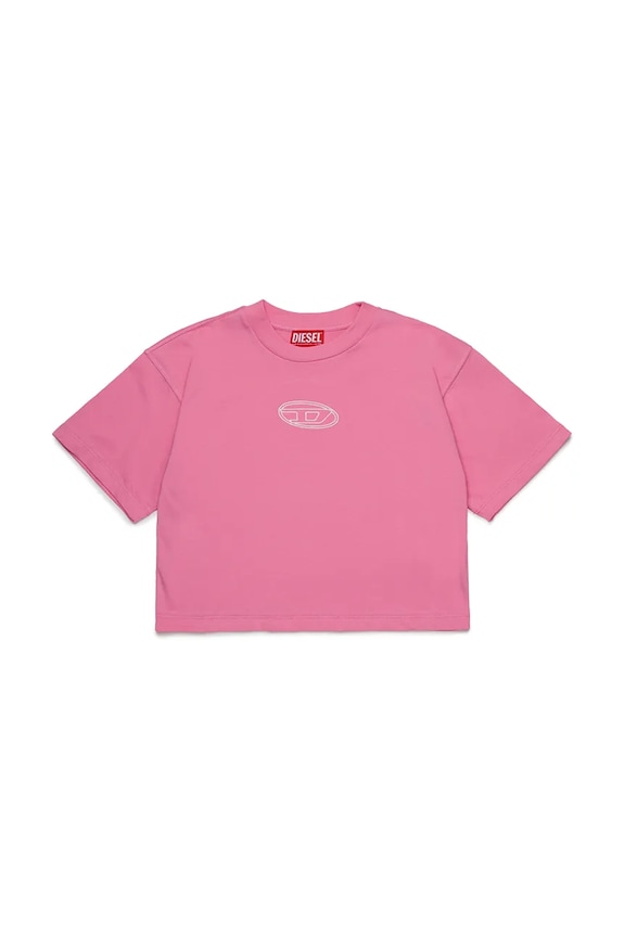 Παιδικό βαμβακερό μπλουζάκι Diesel TIXAN T-SHIRT βαμβάκι ροζ J02428.00YI9
