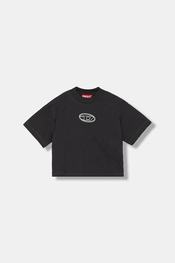 Παιδικό βαμβακερό μπλουζάκι Diesel TIXAN T-SHIRT βαμβάκι μαύρο J02428.00YI9