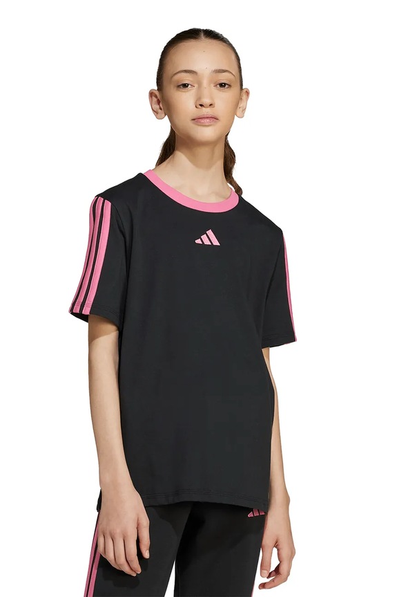 adidas t-shirt bawełniany dziecięcy aplikacja czarny JW8633
