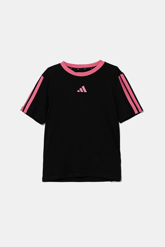 adidas t-shirt bawełniany dziecięcy JW8633 czarny AW25