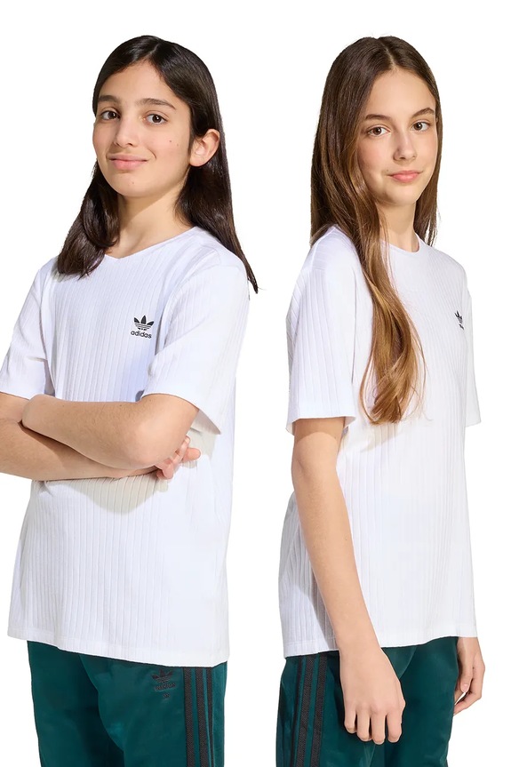 Παιδικό μπλουζάκι adidas Originals με ελαστάν λευκό JX5179