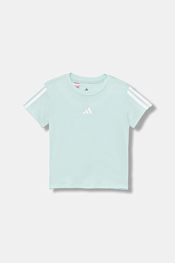 Detské bavlnené tričko adidas JY4974 tyrkysová AW25