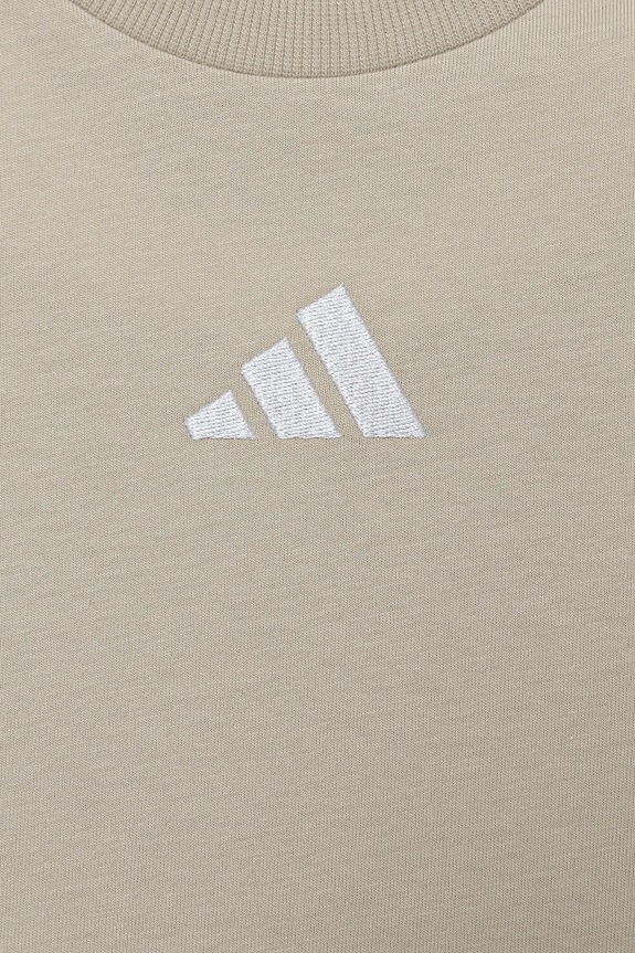 Detské bavlnené tričko adidas béžová KB7299