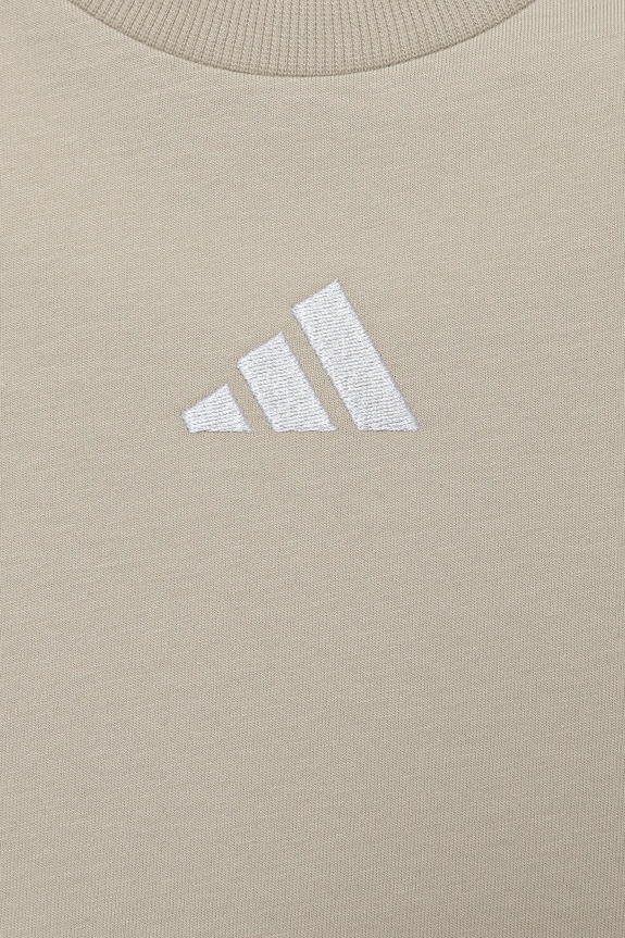 Detské bavlnené tričko adidas béžová KB7299