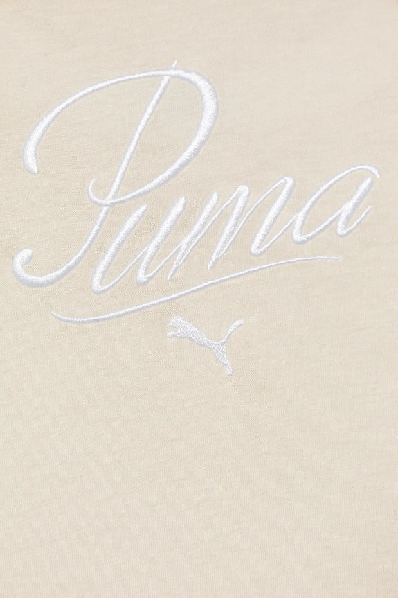 Dziewczynka Puma t-shirt bawełniany dziecięcy ESS SCRIPT Tee G 685805 beżowy