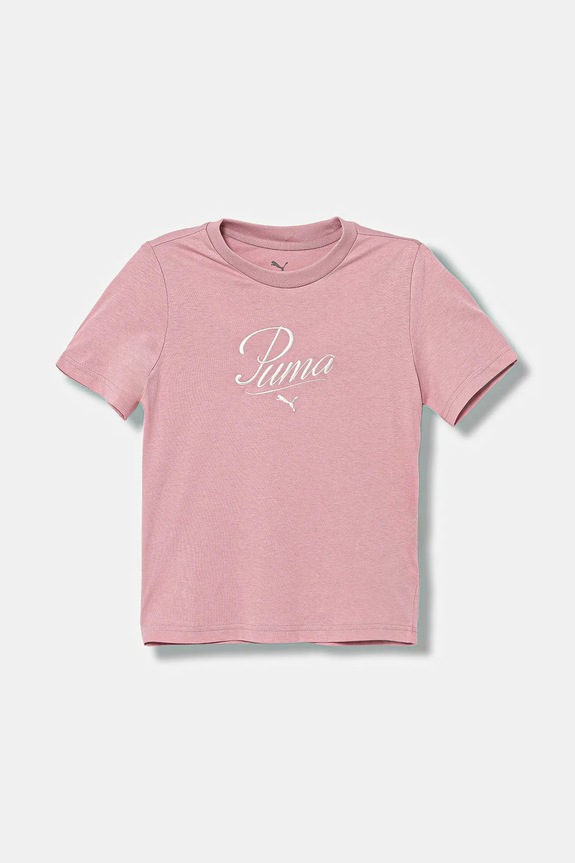 Puma tricou de bumbac pentru copii ESS SCRIPT Tee G imprimeu roz 685805