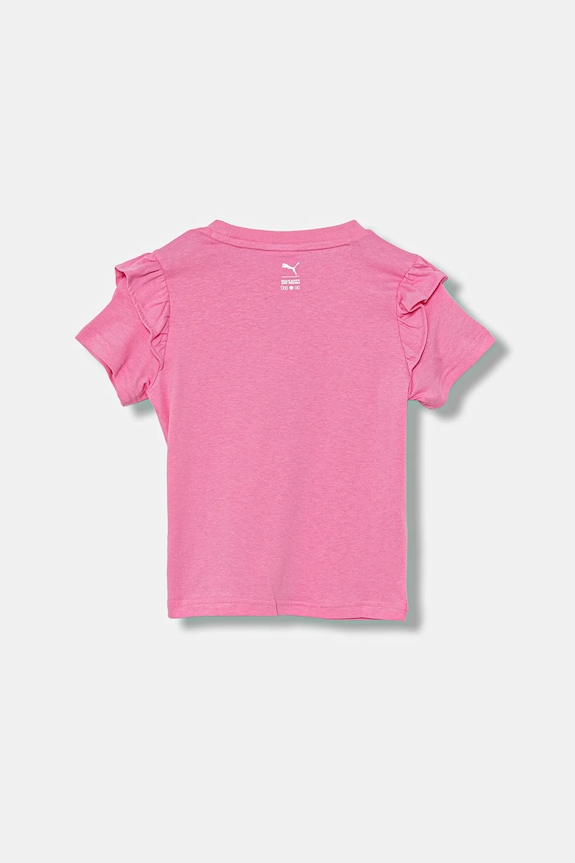 Detské bavlnené tričko Puma PUMA X HELLO KITTY & FRIENDS Ruffle Tee 632386 ružová AW25