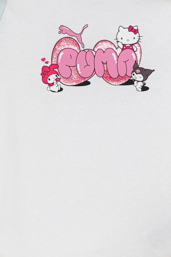 Dievča Detské bavlnené tričko Puma PUMA X HELLO KITTY & FRIENDS Slim Tee 632391 biela