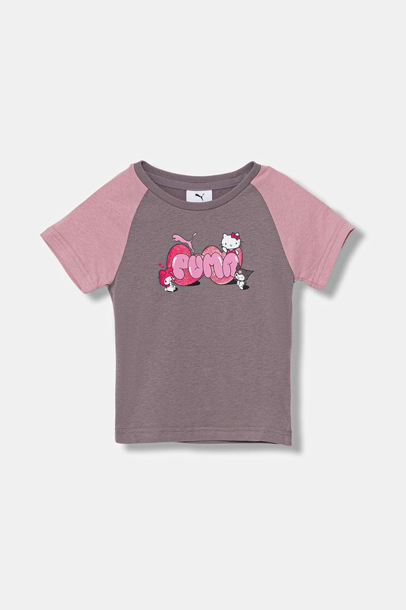 Detské bavlnené tričko Puma PUMA X HELLO KITTY & FRIENDS Slim Tee bavlna fialová 632391