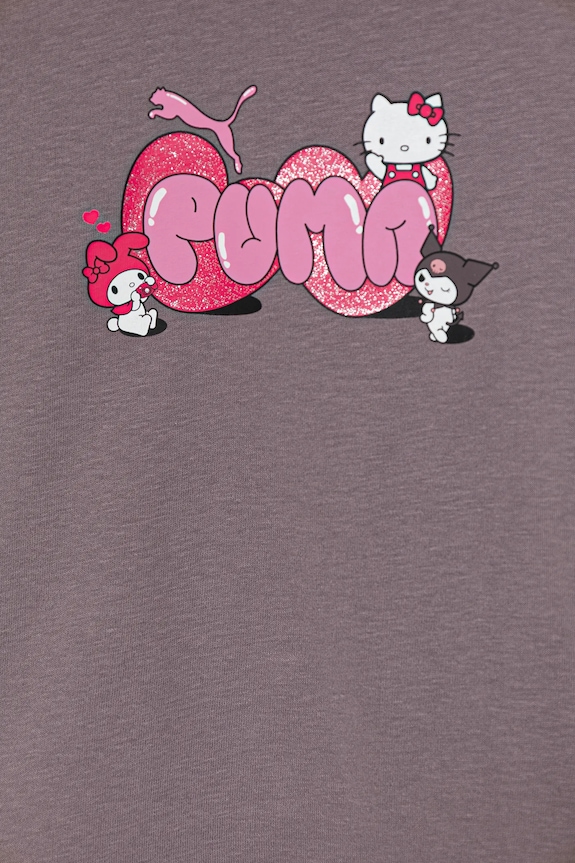 Dievča Detské bavlnené tričko Puma PUMA X HELLO KITTY & FRIENDS Slim Tee 632391 fialová