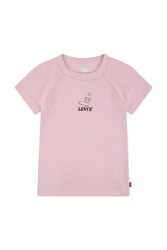 Detské tričko Levi's COLOR BLOCK RAGLAN TOP s elastanom ružová 3EN517