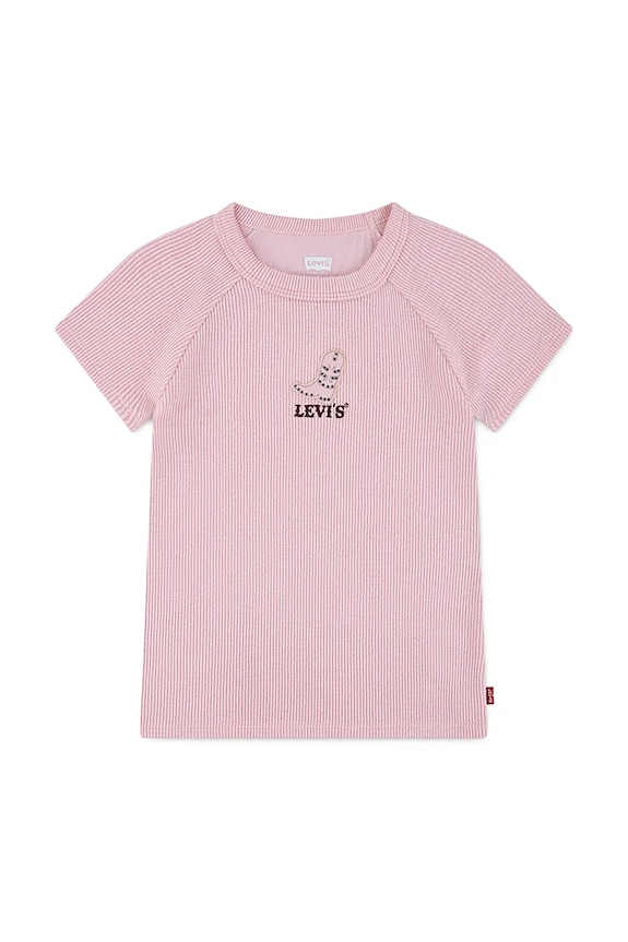 Detské tričko Levi's COLOR BLOCK RAGLAN TOP s elastanom ružová 3EN517
