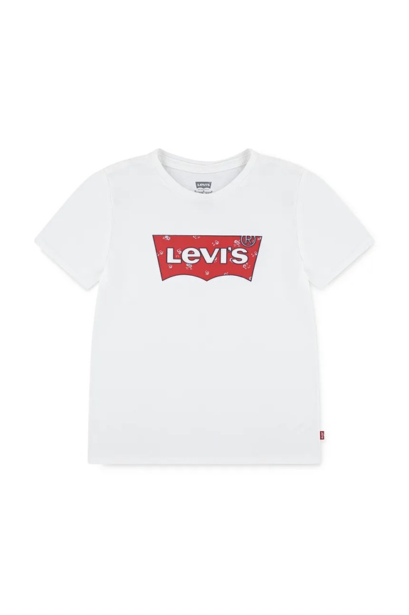 Detské tričko Levi's FLORAL BATWING SS TEE okrúhly biela 3EP008