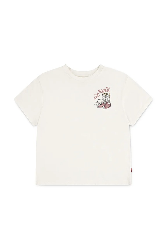 Levi's t-shirt dziecięcy WESTERN OVERSIZED TEE pozostałe beżowy 4EP074