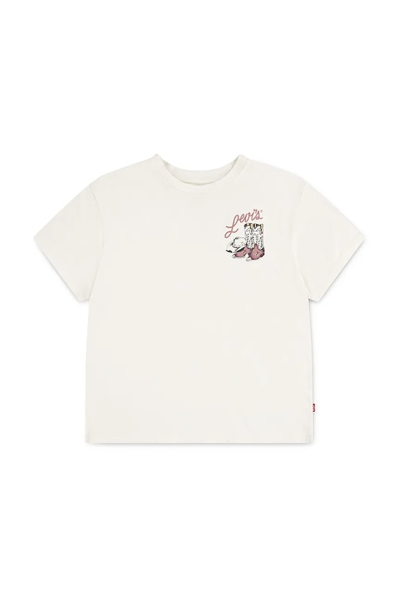 Levi's t-shirt dziecięcy WESTERN OVERSIZED TEE pozostałe beżowy 4EP074