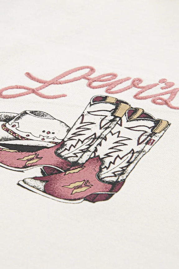 Dziewczynka Levi's t-shirt dziecięcy WESTERN OVERSIZED TEE 4EP074 beżowy