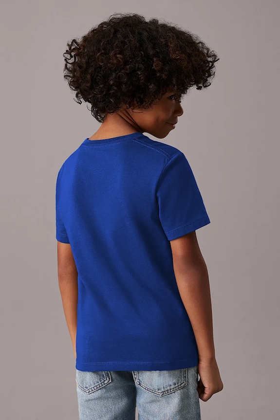 Dziewczynka Calvin Klein Jeans t-shirt bawełniany dziecięcy IU0IU00682.128.170.9BYA granatowy