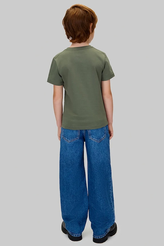 Deklice Otroška bombažna kratka majica Calvin Klein Jeans IU0IU00715.128.170.9BYA zelena