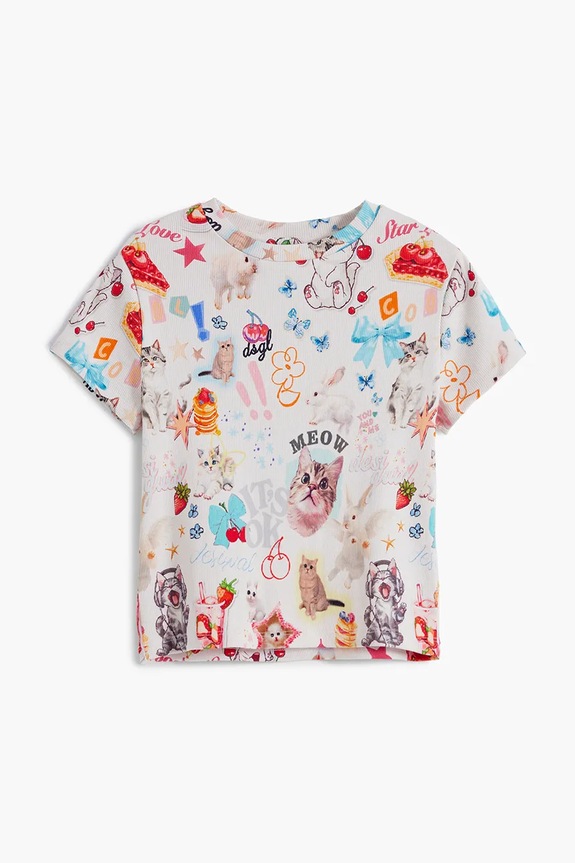 Παιδικό μπλουζάκι Desigual 25WGTK14 μπεζ AW25