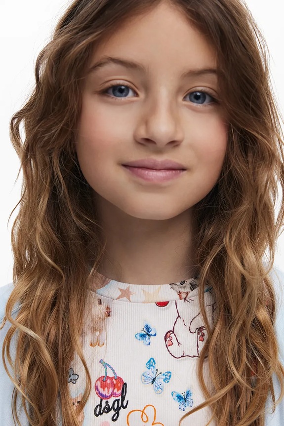 Παιδικό μπλουζάκι Desigual 25WGTK14 μπεζ