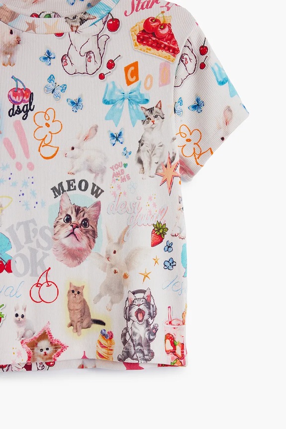 Παιδικό μπλουζάκι Desigual μπεζ 25WGTK14