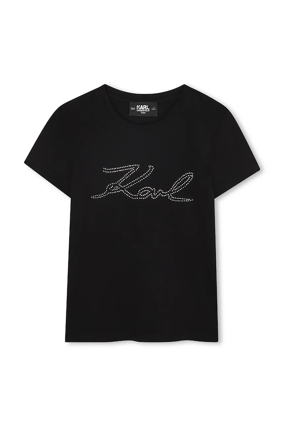 Detské tričko Karl Lagerfeld okrúhly čierna Z30941.102.108