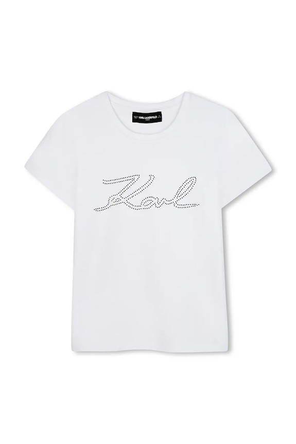 Παιδικό μπλουζάκι Karl Lagerfeld στρογγυλό λευκό Z30941.156.162